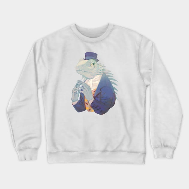 Blue iguana gentleman Crewneck Sweatshirt by rt0no